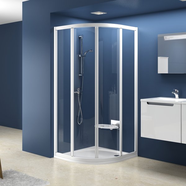 Изображение Душевой уголок Ravak Supernova SKCP4 полукруглый 90х90 см