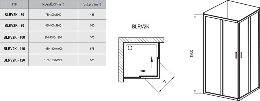 Душевой уголок Ravak Blix BLRV2K 120х120 см ФОТО