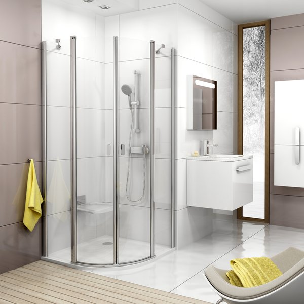 Изображение Душевой уголок Ravak Chrome CSKK4 полукруглый 90х90 см