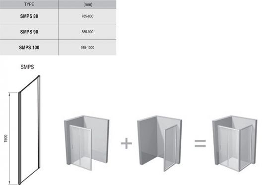 Душевой уголок Ravak Smartline SMSD2 + SMPS 80х120 см схема 2