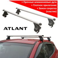Багажник на крышу на Kia Sportage 2016-2022 (без рейлингов), Атлант, прямоугольные дуги