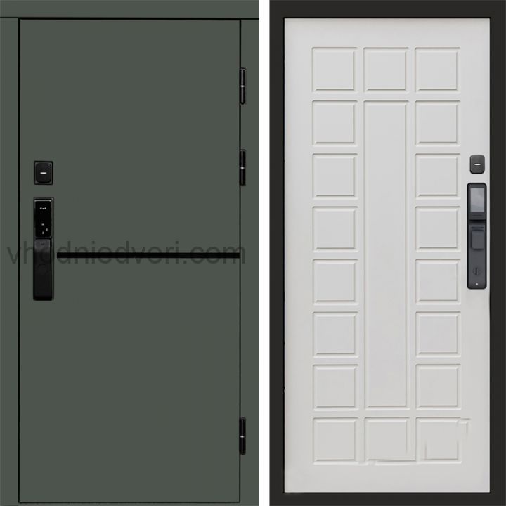 Входная дверь Termo-door ТРЕНД GREEN с электрозамком - Престиж Бежевый матовый