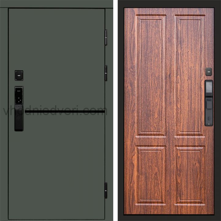 Входная дверь Termo-door ТРЕНД GREEN с электрозамком - Орех стандарт