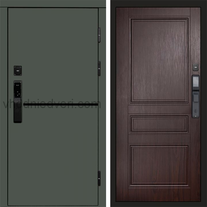 Входная дверь Termo-door ТРЕНД GREEN с электрозамком - Класскика Венге
