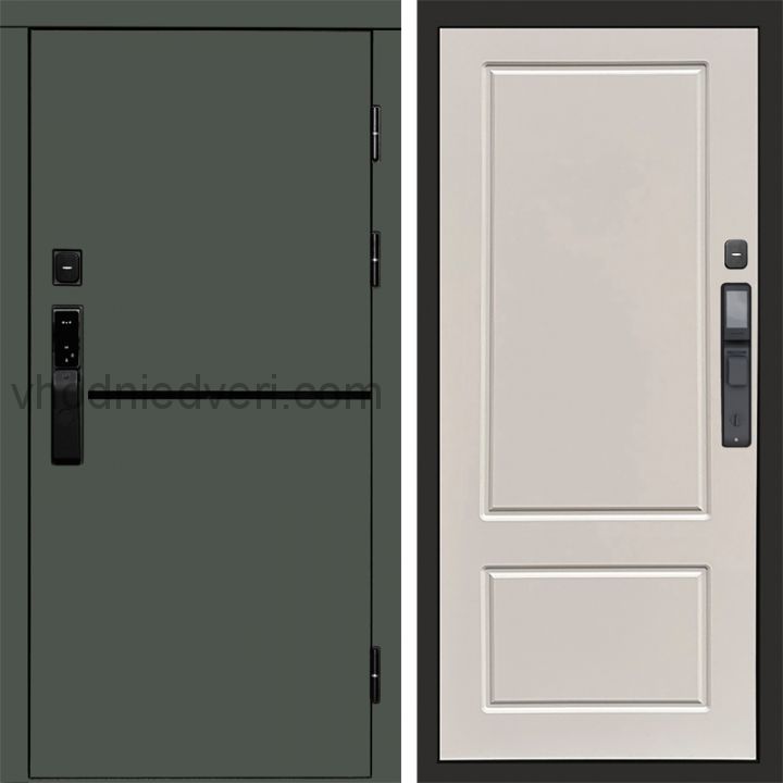 Входная дверь Termo-door ТРЕНД GREEN с электрозамком - Марсель Слоновая кость