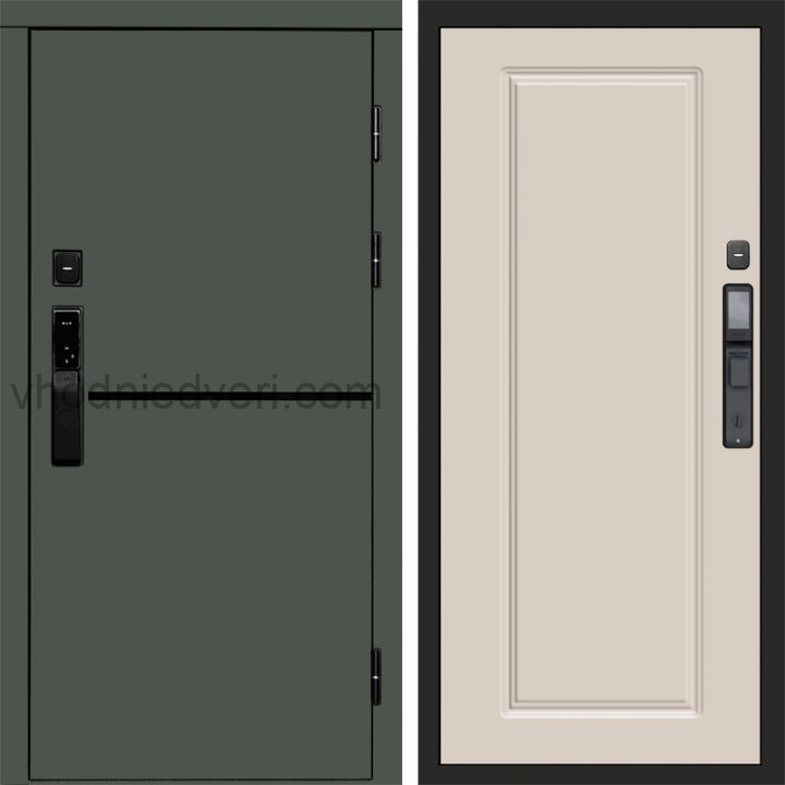 Входная дверь Termo-door ТРЕНД GREEN с электрозамком - Гранд Слоновая кость