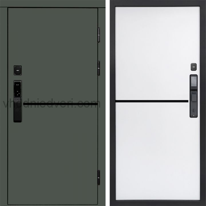 Входная дверь Termo-door ТРЕНД GREEN с электрозамком - Нео White