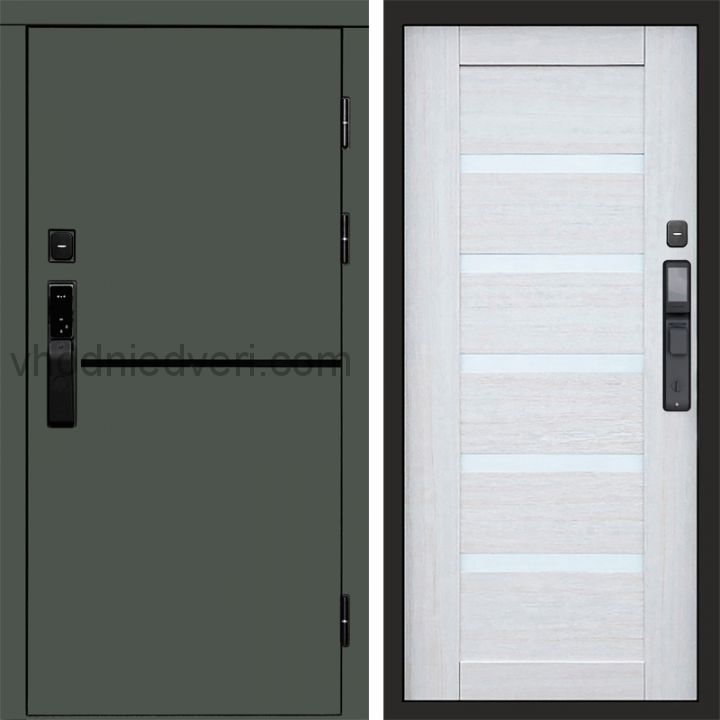 Входная дверь Termo-door ТРЕНД GREEN с электрозамком - Царга Лиственница