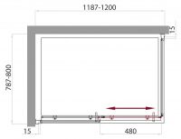 Душевой уголок Belbagno Uno AH прозрачное стекло хром 110х80 см схема 6 Душевой уголок Belbagno Uno AH прозрачное стекло хром 110х80 см схема 6