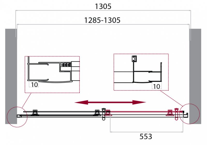 Душевой уголок в нишу Belbagno Uno-195 BF профиль хром 120 см ФОТО