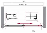 Душевой уголок в нишу Belbagno Uno-195 BF профиль хром 120 см схема 3