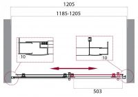 Душевой уголок в нишу Belbagno Uno-195 BF профиль хром 120 см схема 4
