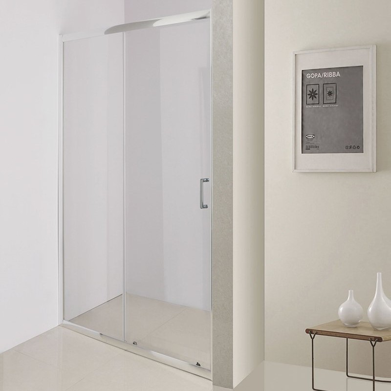 Изображение Душевой уголок в нишу Belbagno Uno-195 BF профиль хром 130 см