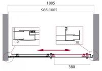Душевой уголок в нишу Belbagno Uno-195 BF профиль хром 140 см схема 6