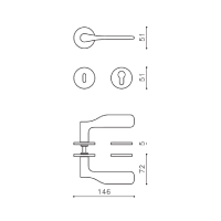 Ручка Olivari Paddle M264B White схема