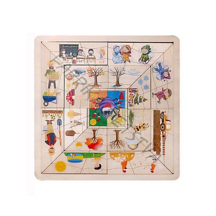 Пазлы из дерева «Паучок. Времена года»