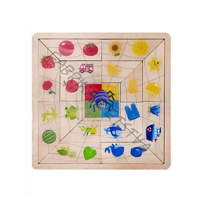 Пазлы из дерева «Паучок. Цвета»