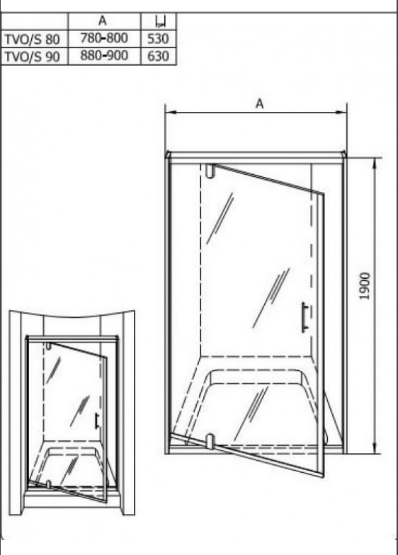 Душевая дверь в нишу Kolpa-San LUNA TVO/S 90 см ФОТО