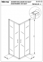 Квадратная душевая кабина Kolpa-San ECO QUAT TKK 90х90 см схема 3