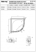 Душевая кабина Kolpa-San ECO QUAT TKP четверть круга 90х90 см схема 2 Душевая кабина Kolpa-San ECO QUAT TKP четверть круга 90х90 см схема 2