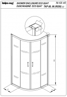Душевая кабина Kolpa-San ECO QUAT TKP четверть круга 90х90 см схема 3 Душевая кабина Kolpa-San ECO QUAT TKP четверть круга 90х90 см схема 3