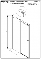 Душевая дверь в нишу Kolpa-San DORSA TV/2DS раздвижная 140 см схема 3