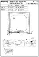 Душевая дверь в нишу Kolpa-San DORSA TV/2DS раздвижная 140 см схема 4