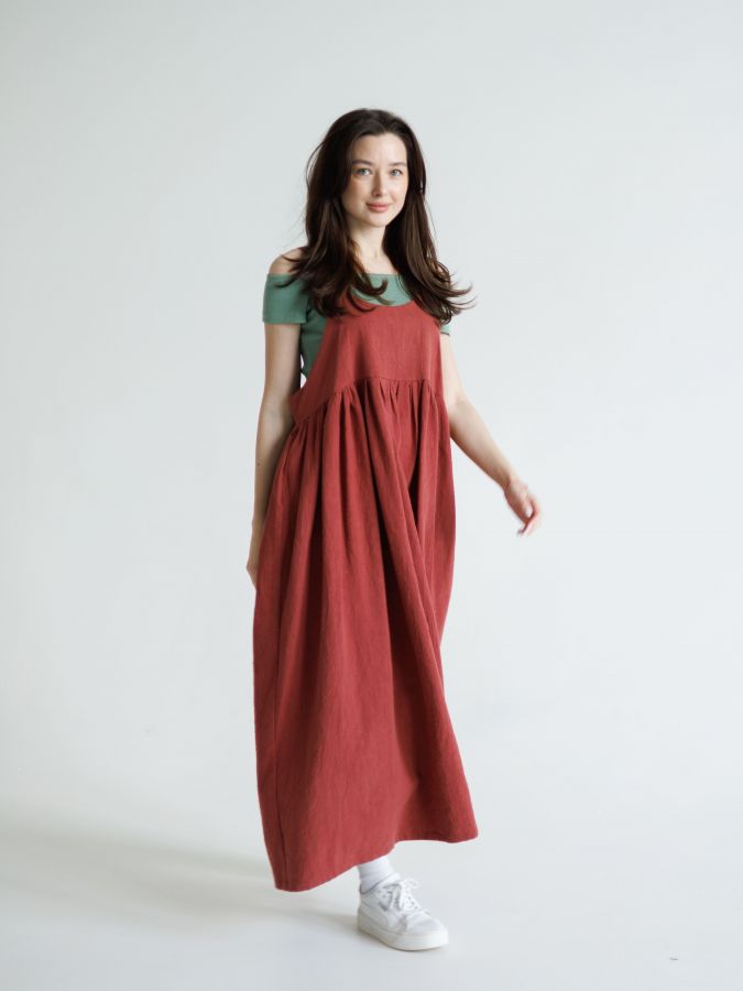 Сарафан Ortica из крапивы терракот