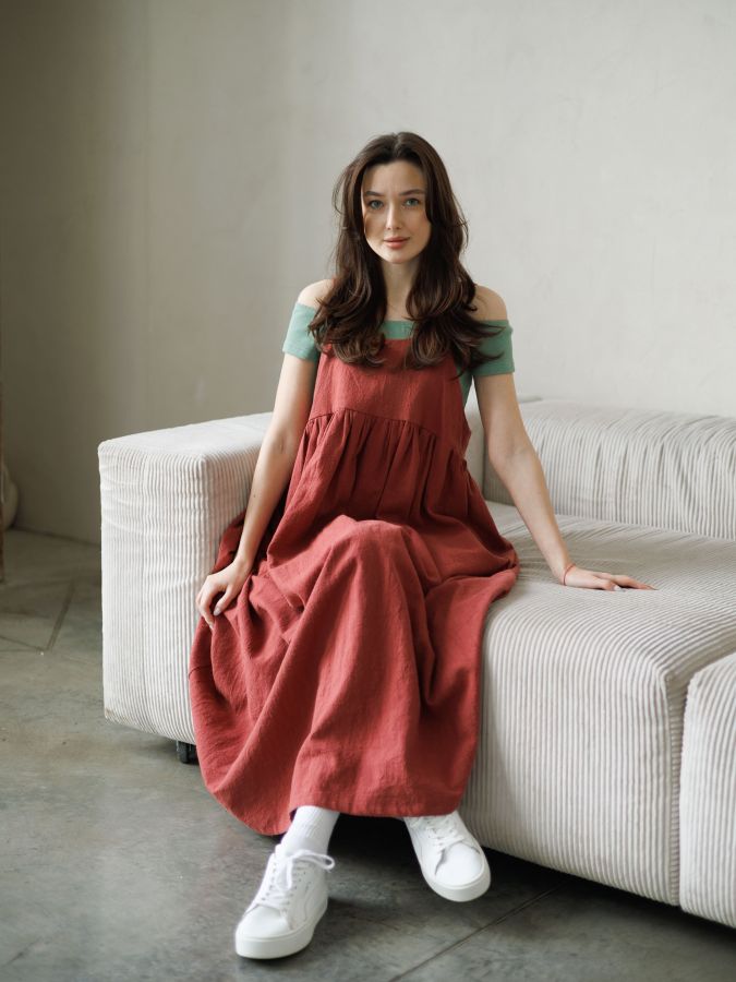 Сарафан Ortica из крапивы терракот