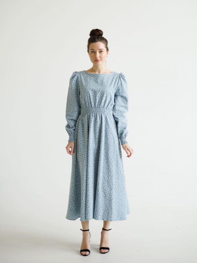 Платье Azzurro с ромашками