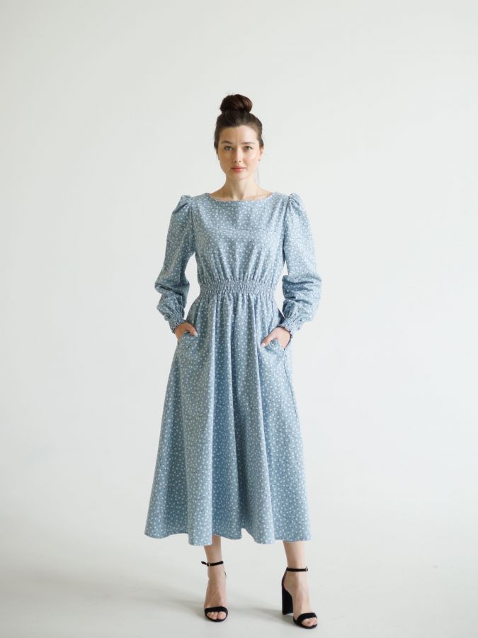 Платье Azzurro с ромашками