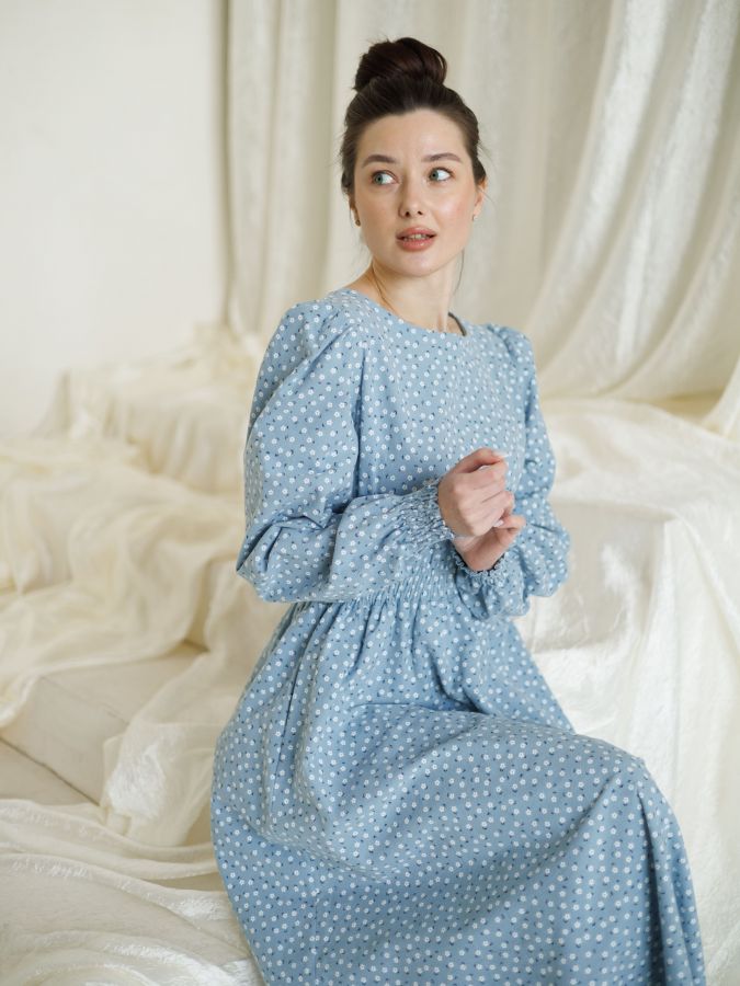 Платье Azzurro с ромашками