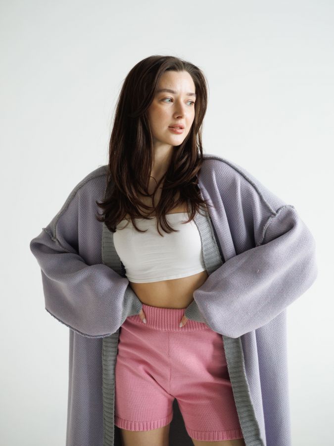 Кардиган двухсторонний длинный