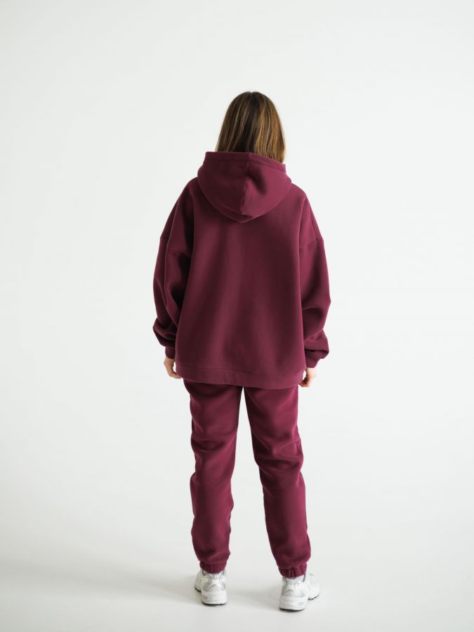 Джоггеры с начесом каберне