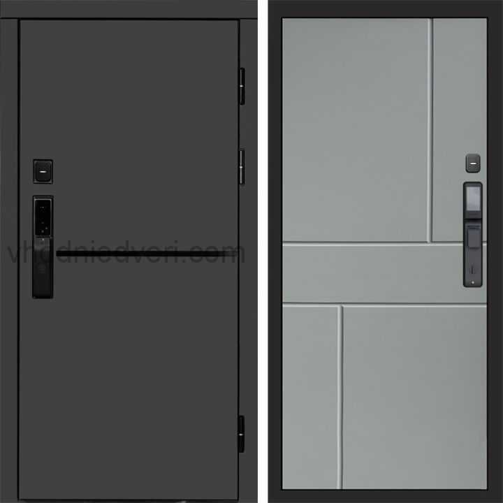 Входная дверь Termo-door ТРЕНД ГРАФИТ с электрозамком - Горизонт Грей софт