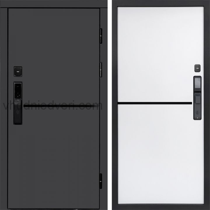Входная дверь Termo-door ТРЕНД ГРАФИТ с электрозамком - Нео White