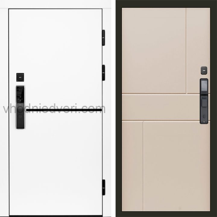 Входная дверь Termo-door ТРЕНД WHITE с электрозамком - Горизонт Слоновая кость