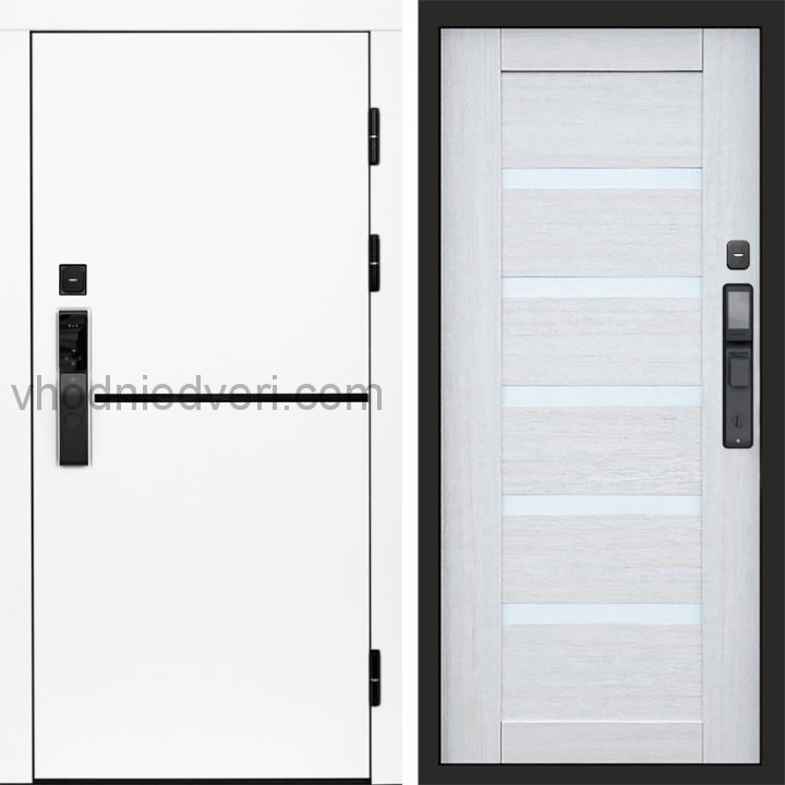 Входная дверь Termo-door ТРЕНД WHITE с электрозамком - Царга Лиственница