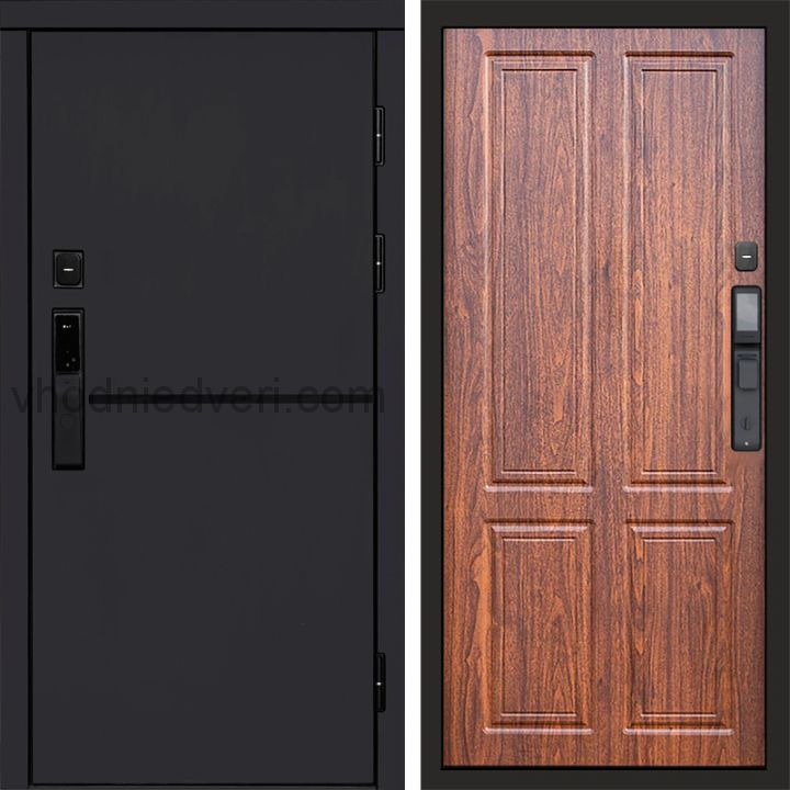 Входная дверь Termo-door ТРЕНД BLACK с электрозамком - Орех стандарт