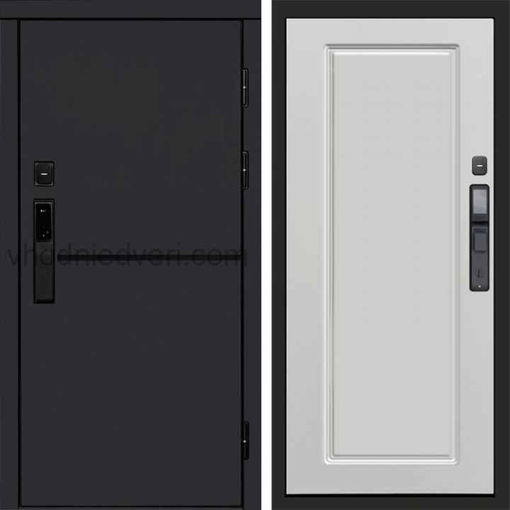 Входная дверь Termo-door ТРЕНД BLACK с электрозамком - Гранд Белый софт