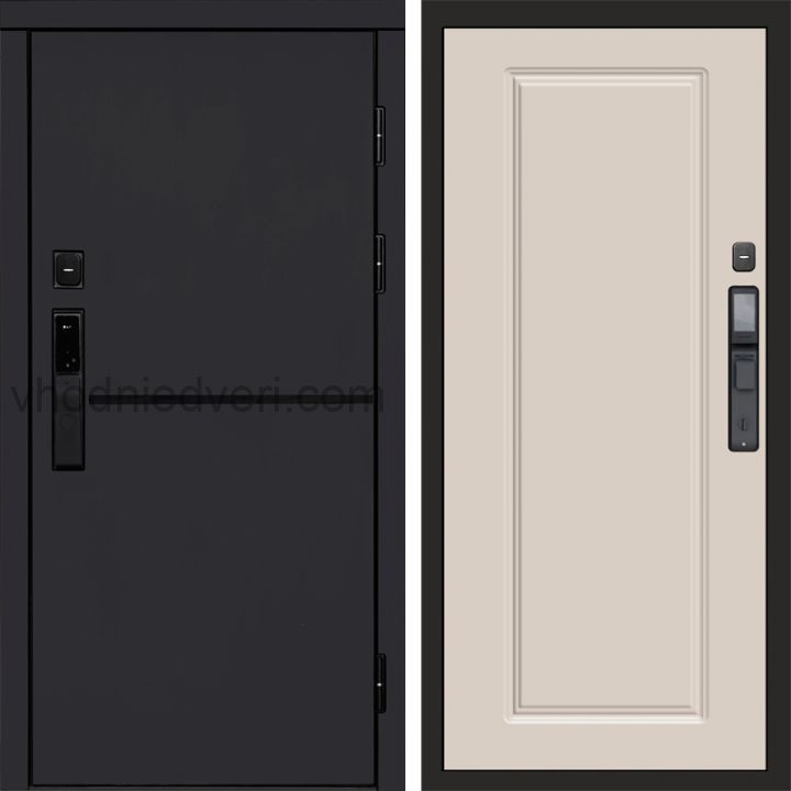 Входная дверь Termo-door ТРЕНД BLACK с электрозамком - Гранд Слоновая кость