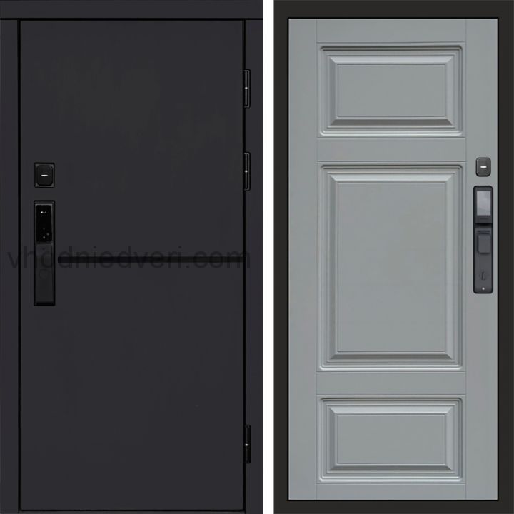 Входная дверь Termo-door ТРЕНД BLACK с электрозамком - Лион Грей софт