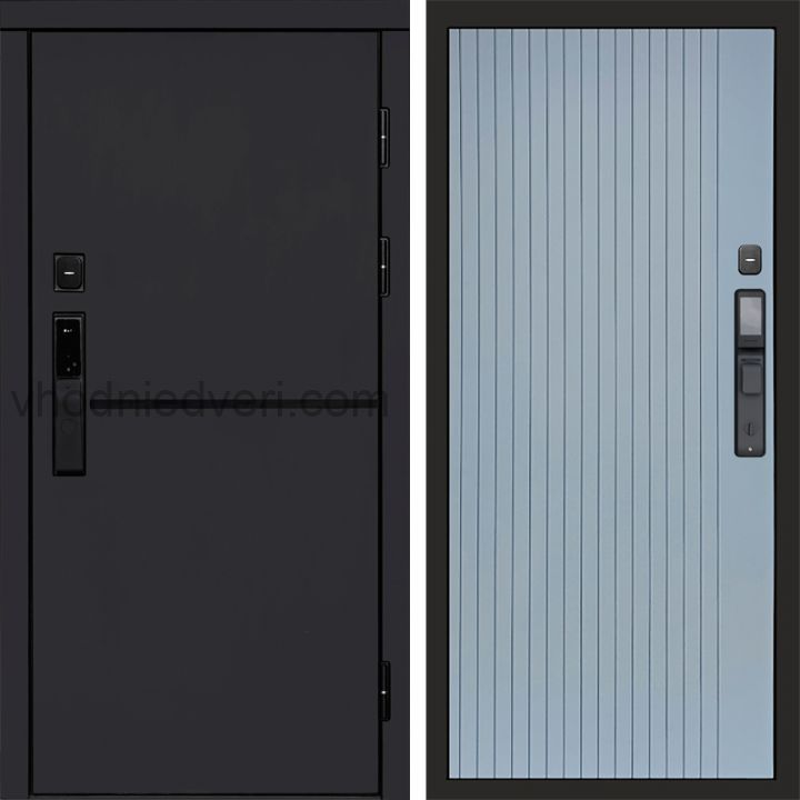 Входная дверь Termo-door ТРЕНД BLACK с электрозамком - Flat Грей софт