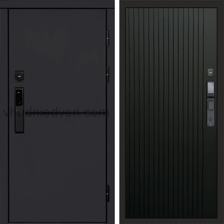Входная дверь Termo-door ТРЕНД BLACK с электрозамком - Flat Черный кварц