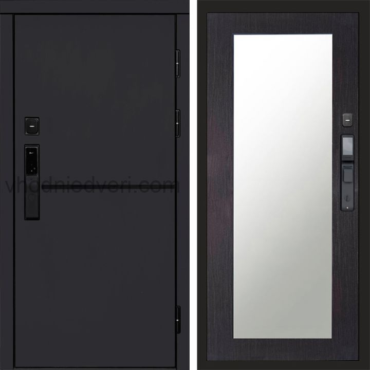 Входная дверь Termo-door ТРЕНД BLACK с электрозамком - Зеркало Триумф Венге