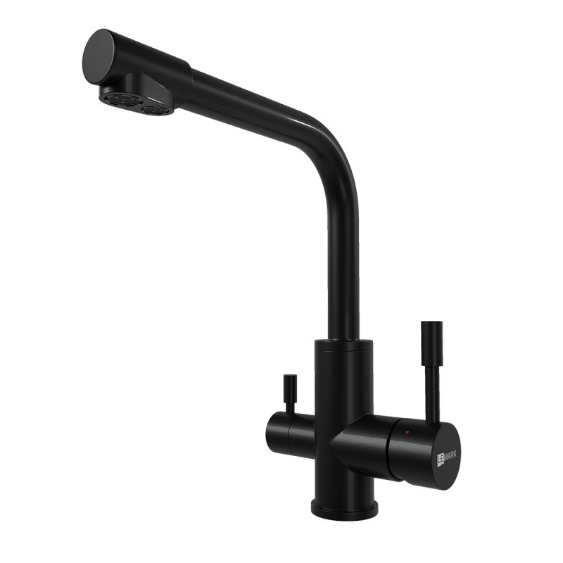 Смеситель для кухни Lemark Expert LM5061BL с подключением к фильтру с питьевой водой, черный матовый