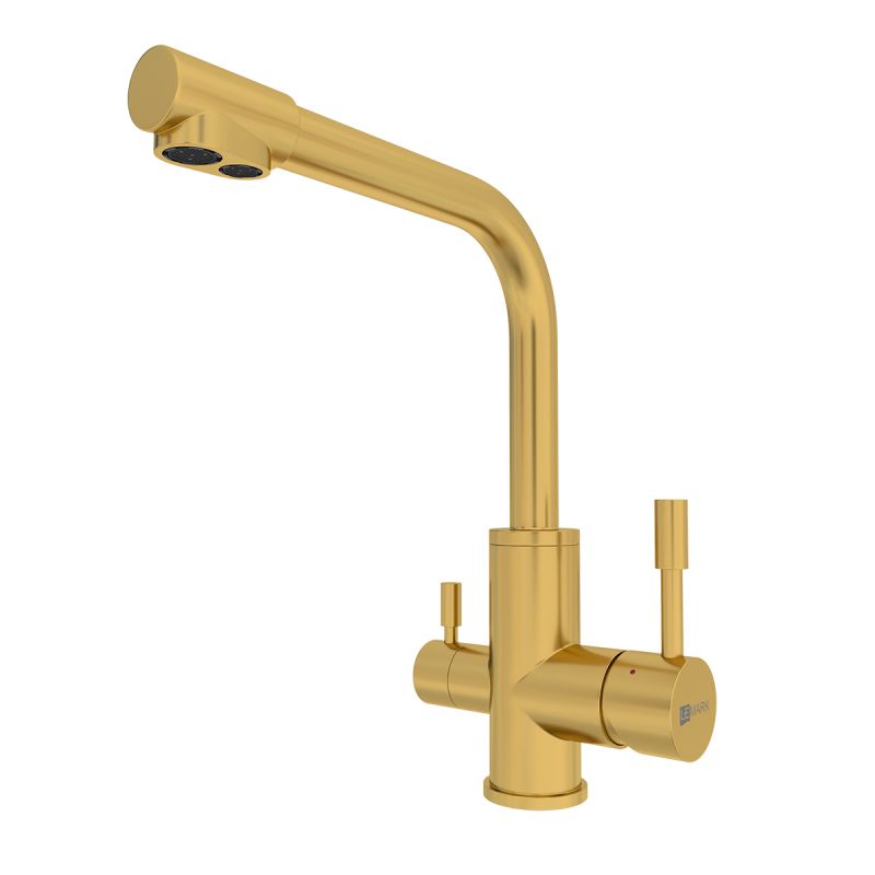 Смеситель для кухни Lemark Expert LM5061G с подключением к фильтру с питьевой водой, золото
