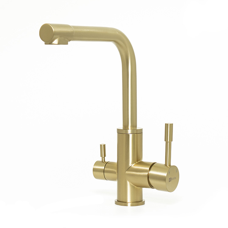 Смеситель для кухни Lemark Expert LM5061LGN с подключением к фильтру с питьевой водой, сетлое золото