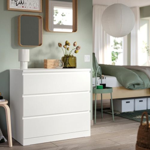 MALM Комод 3 ящика белый, 80х78 см MALM Комод 3 ящика белый, 80х78 см