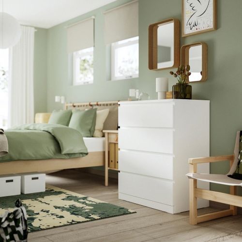 MALM Комод 4 ящика белый, 80х100 см MALM Комод 4 ящика белый, 80х100 см
